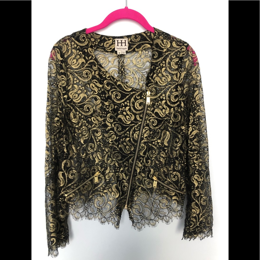 Haute Hippie Lace Biker Jacket